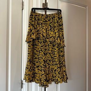 Who What Wear Chiffon Floral Printed Midi Skirt